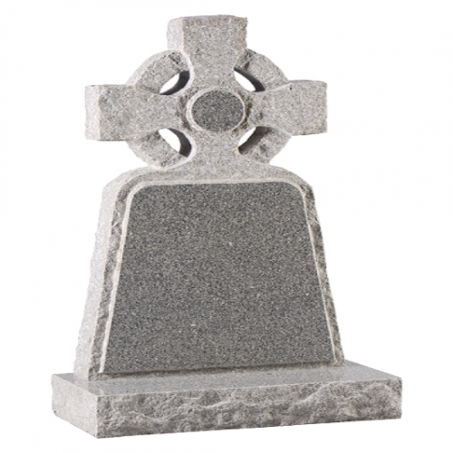 Granite Rustic Headstone - Rustic edged celtic cross